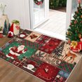 thumbnail image 3 of BLEUM CADE Christmas Area Rug 2x3 Washable Rug Non Slip, Santa Claus Door Mat Outdoor Indoor, Soft Faux Wool Patchwork Entryway Rugs Low Pile for Entrance, Christmas Decorations, 3 of 9