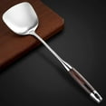 thumbnail image 4 of Wok Spatula & Ladle, 304 Stainless Steel Utensils Set with Long Wooden Handle Heat Resistant, 14-15 Inch Ladle and Spatula Set for Cooking, 4 of 7