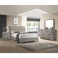 thumbnail image 4 of Contemporary Queen Platform Bed | Weathered Gray Wood Frame | Curved Headboard | Rustic Modern Style | Box Spring Not Required | 81" L x 66" W | Bedroom Furniture, 4 of 6