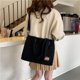 thumbnail image 3 of Bolso de mano de pana para mujer Bolso de hombro de invierno Bolso hobo con cremallera y asa superior (negro), 3 of 8