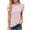 Pink, variant on Meichang Womens Casual T Shirts Solid Crew Neck Petal Short Sleeve Shirts Eyelet Tops Trendy Hollow Out Work T-Shirts Dressy Casual Blouses Tess Black S