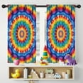 thumbnail image 5 of Blackout Kids Curtains,Colorful Tie Dye Floral Mandala Childrens Insulated Curtains Set Of 2,Bedroom Essentials,Toddler Room Decor 42"x54", 5 of 5