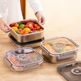 thumbnail image 3 of (Cuadrado Grande) Caja De Almacenamiento Sellada De Alimentos De Acero Inoxidable Con Tapa, 3 of 10