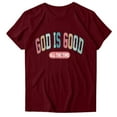 thumbnail image 4 of God is Good T-Shirt for Women Oversized Christian Short Sleeve Crewneck Tees Religious Sayings Bible Verse Tops, 4 of 4