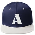 thumbnail image 2 of Daxton Classic Snapback Hat 3D Capital Alphabet Letters Flat Bill Visor Cap, Navy White Hat White Letter A, 2 of 3