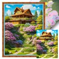 thumbnail image 1 of Kit Punto Cruz Con Cabaña Paisaje Hilo Algodón Bordado 14CT 45x60cm, 1 of 9