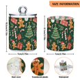 thumbnail image 5 of Yayeee 2 Pack Qtip Holder Bathroom Cotton Swab Canister with Lid Clear Dispenser Set, Brown Christmas Gingerbread, 5 of 6