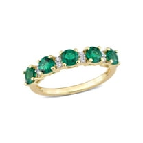Everly Women's Emerald and Sapphire Yellow Gold Plated Ring