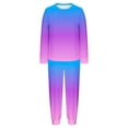 thumbnail image 5 of FNFYFH Gradient Sweatsuits for Women Sets 2 Piece Fleece Outfits Crewneck Sweatshirts Pullover Tops and Jogger Pants Tracksuits Lounge Set, 5 of 7