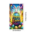 thumbnail image 2 of Easter Door Banner Large 35x72 Inch Spring Easter Door Hanging Decor with Colorful Eggs & Bunnies, Wall Tablecloth Festival Party Decoration, 2 of 5