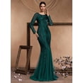 thumbnail image 5 of Lucyinlove-Vestidos de Noche de tul con lentejuelas para mujer, vestidos elegantes de manga larga, sirena de lujo, vestido Formal de dama de honor para fiesta de graduación, 2024, 5 of 5