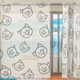 thumbnail image 2 of Coolnut 2 PCS Cute Pig Doodles Sheer Gauze Door Curtains, 55"x84" Window Curtains Drapes for Living Room Kids Bedroom Window Treatment, 2 of 4