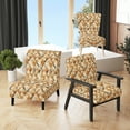 thumbnail image 1 of Designart "Rustic Geometric Lattices In Beige And Brown" Beige Check Upholstered Accent Chair - Modern Arm Chair For Bedroom, 1 of 7