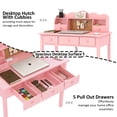 thumbnail image 5 of LAZZO 36" Writing Desk with Detachable Hutch & Drawers, Home Office Study Desk, Pink, 5 of 9
