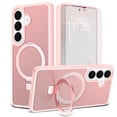 thumbnail image 1 of Asuwish Phone Case for Samsung Galaxy S26 5G Tempered Glass Screen Protector Magnetic Folding Stand Frosted Translucent Rugged Shockproof Protective Cell Cover S 26 26S 26 26S Women Men Pink, 1 of 6
