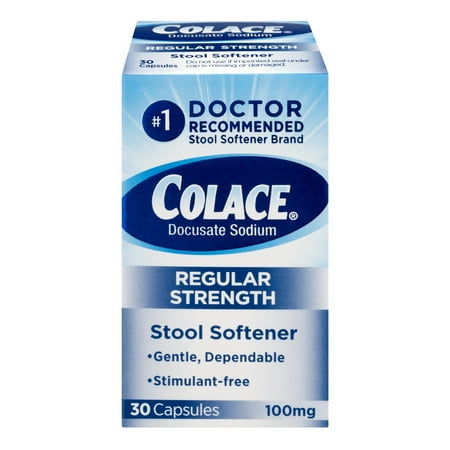Colace Docusate Sodium Stool Softener, 100mg, 30 count