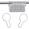 thumbnail image 1 of Juego de ganchos para cortinas de acero inoxidable, 50 piezas, acabado plateado, duraderos y elegantes, 1 of 5