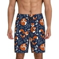 thumbnail image 2 of Picia Cute Foxes Pajama Shorts for Men, Men's Pajama Bottoms, Sleepwear,Short Pajama Pants-, 2 of 9