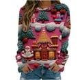 thumbnail image 2 of Herrnalise Womens Tops Fashion Pullover Round-Neck Long Sleeve Christmas Printed Blouses Sweatshirt Tops Gifts for Women, 2 of 5