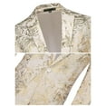 thumbnail image 3 of Iugvhana Men's Dress Floral Suit Notched Lapel Slim Fit Stylish Blazer Dress Suit White XXXL, 3 of 5