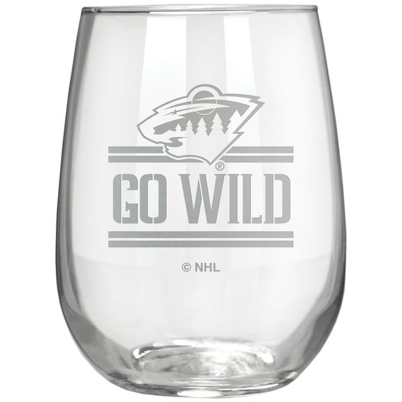 Minnesota Wild Etched 17oz. Rally Cry Stemless Wine Glass
