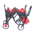 thumbnail image 3 of Outdoor Utility Wagon，wagon cart，Heavy Duty folding wagon with 360 degree wheels，Folding Garden Portable Hand Cart for Camping Sports Garden，Black+Red, 3 of 7