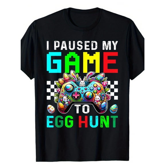 Boys & Girls I Paused My Game to Go Egg Hunt Easter Funny Game T-Shirt, T-Shirt for Kids Youth, 180gsm, 100% Cotton