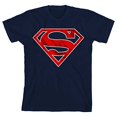 thumbnail image 5 of Superman Red Logo Boy's Navy T-shirt-XS, 5 of 7