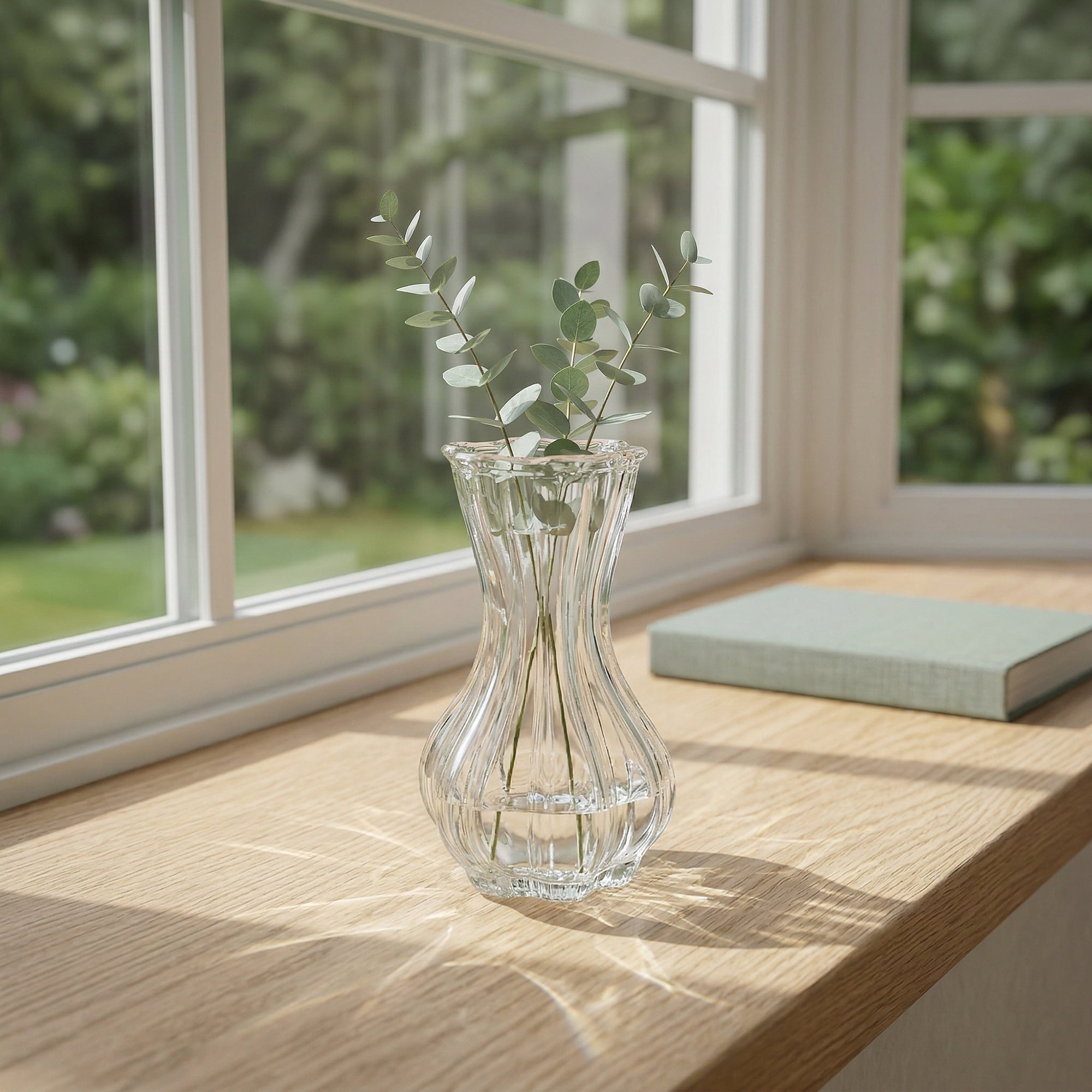Unique Bargains Glass Bud Vases Set for Small Flower Vases Clear 2.6"L x 2.6"W x 3.9"H
