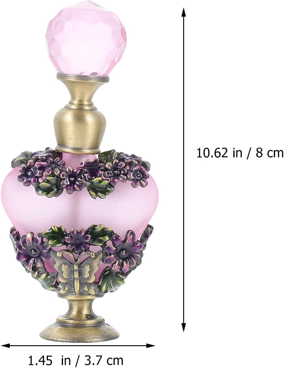 ABPETE Vintage Perfume Bottle 5ml Glass Essential Oil Container Portable Refillable Empty Perfume Sample Bottle for Travel and Home Décor