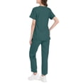 thumbnail image 4 of Resivox Scrubs for Women Plus Size Medical Scrubs Stretchy V Neck Scrub Tops and Pants Nursing Scrubs Scrub Joggers Tall Scrubs Dark Green XL, 4 of 4