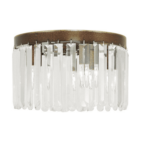 

Flush Mounts 4 Light With Clear Crystals Hand Painted Palacial Bronze size 13 in 240 Watts - World of Crystal