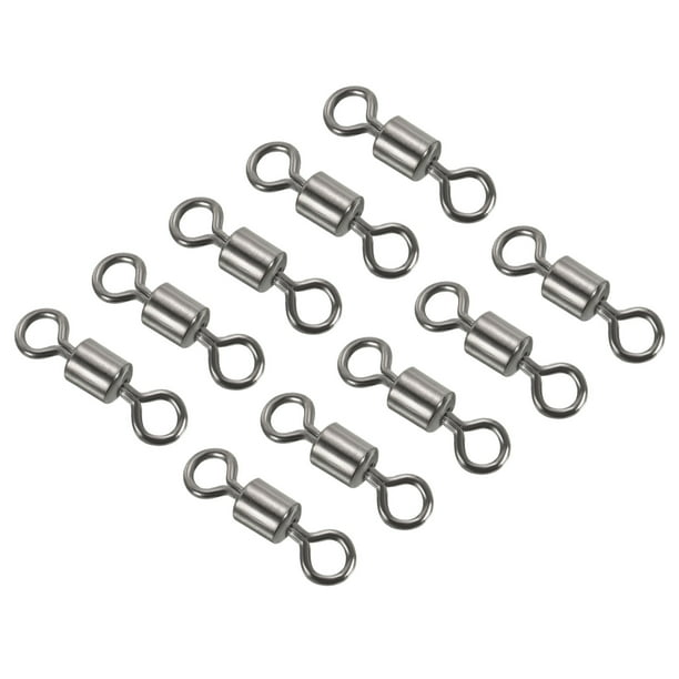 Fishing Barrel Swivels, 10 Pack 125LBS Copper Terminal Tackle for Fishing,  Black 
