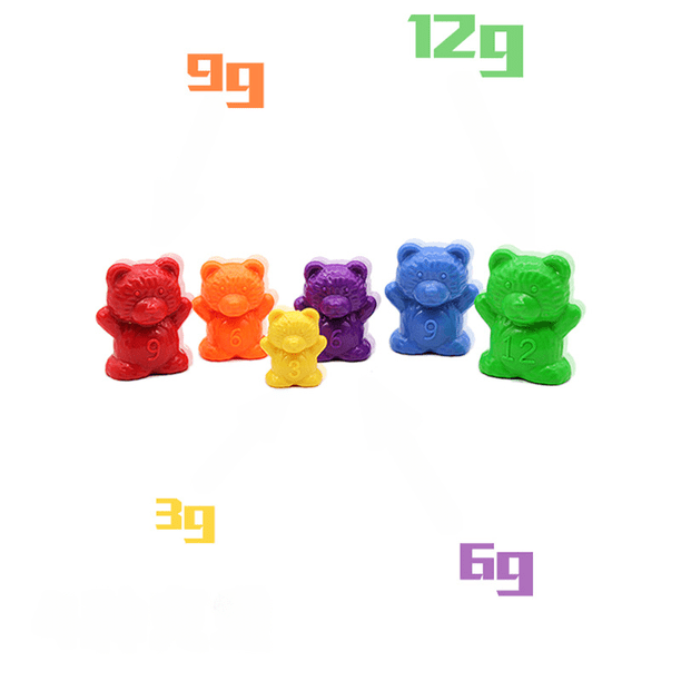 Juguetes educativos con forma de oso para contar pesos de arcoíris, material didáctico para educación temprana Montessori para niños, clasificación de colores para jardín infantil