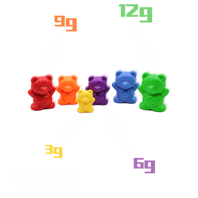 Juguetes educativos con forma de oso para contar pesos de arcoíris, material didáctico para educación temprana Montessori para niños, clasificación de colores para jardín infantil