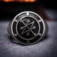 thumbnail image 2 of The Prince of Fallen Angels Azazel Ring, Azazel Ring, Signet of Azazel Silver Ring, Silver 925 Black Enamel Ring, Best Gifts Jewelry KCR034, 2 of 7