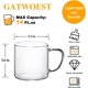 thumbnail image 2 of Juego de 4 tazas de café de vidrio grandes de 14 onzas con asas antiescaldadas, tazas transparentes ligeras y duraderas para café con capuchino americano, té, leche, jugo de café expreso, 2 of 17
