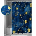 thumbnail image 4 of Blue Starry Sky Shower Curtain, 72" x 72", Star Galaxy Fantasy Romantic Waterproof Bathroom Curtain Washable Shower Curtain Set with 12 Hooks, 4 of 6