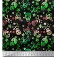 thumbnail image 1 of Soimoi Rayon Fabric Star,Crossbones & Skull Halloween Fabric Prints by Yard 42 Inch Wide, 1 of 1