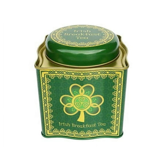 Royal Tara Clara Crafts Shamrock Spiral Irish Breakfast TeaTin -- 50 Teabags
