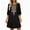 Black, variant on Women's Split V Neck Three Quarter Sleeve Mini Dress Floral Embroidery Loose Fit Casual Summer Boho Swing Dress For Daily Events