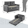 thumbnail image 3 of VINGLI Gray Futon Sofa Bed, 53.5" Wide, Solid Wood Frame, Thick Upholstery, 3 of 9