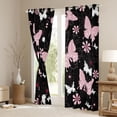 thumbnail image 4 of Feelyou Kawaii Pink Butterfly Black Out Curtains for Teen, Cartoon Cherry Blossoms Curtains Pack of 2 (42x63 Each), Tribal Mandala Style Bedroom Curtains, Living Room Curtains Decor, 4 of 7