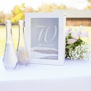 Personalized White Or Black Unity Sand Ceremony Shadow Box Set