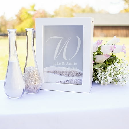 Personalized White Or Black Unity Sand Ceremony Shadow Box Set