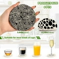 thumbnail image 3 of 6 Pcs Black Dots on White Drink Coasters with Holder Absorbent Coaster Sets Cup Heat-Resistant Hot Pads Mats for Bar Table Protection, 3 of 7