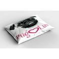 thumbnail image 2 of Ambesonne Pug Pillow Sham 2 Pack, Pug Love Image Grey, 36"x20", Dark Grey Pink Grey, 2 of 3