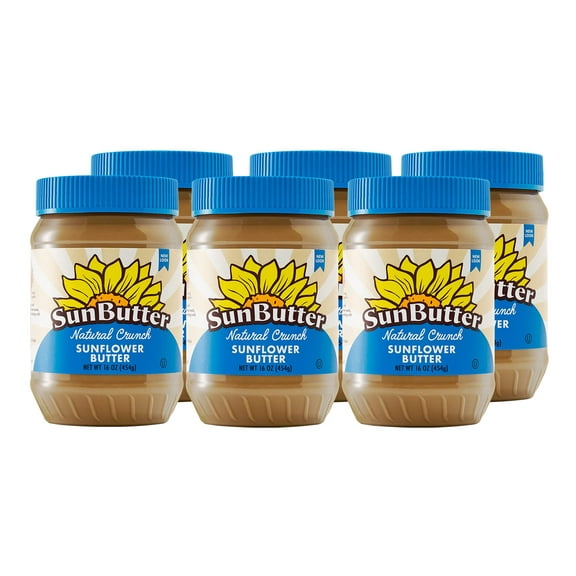 (Pack of 6) SunButter Natural Crunch Sunflower Butter, 16 oz