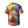 thumbnail image 5 of KLL Rainbow Lamb Breakfast Print Men's Shirt Short Sleeve Button Down Summer Cuba Beach Shirts- XX-Large, 5 of 5