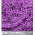 thumbnail image 1 of Soimoi Purple Cotton Voile Fabric Geometric & Floral Block Print Fabric by the Yard 56 Inch Wide, 1 of 3